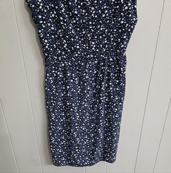 Garage Navy Blue And White Floral Cocktail Party Vacation Mini Dress Size S - Picture 3 of 10